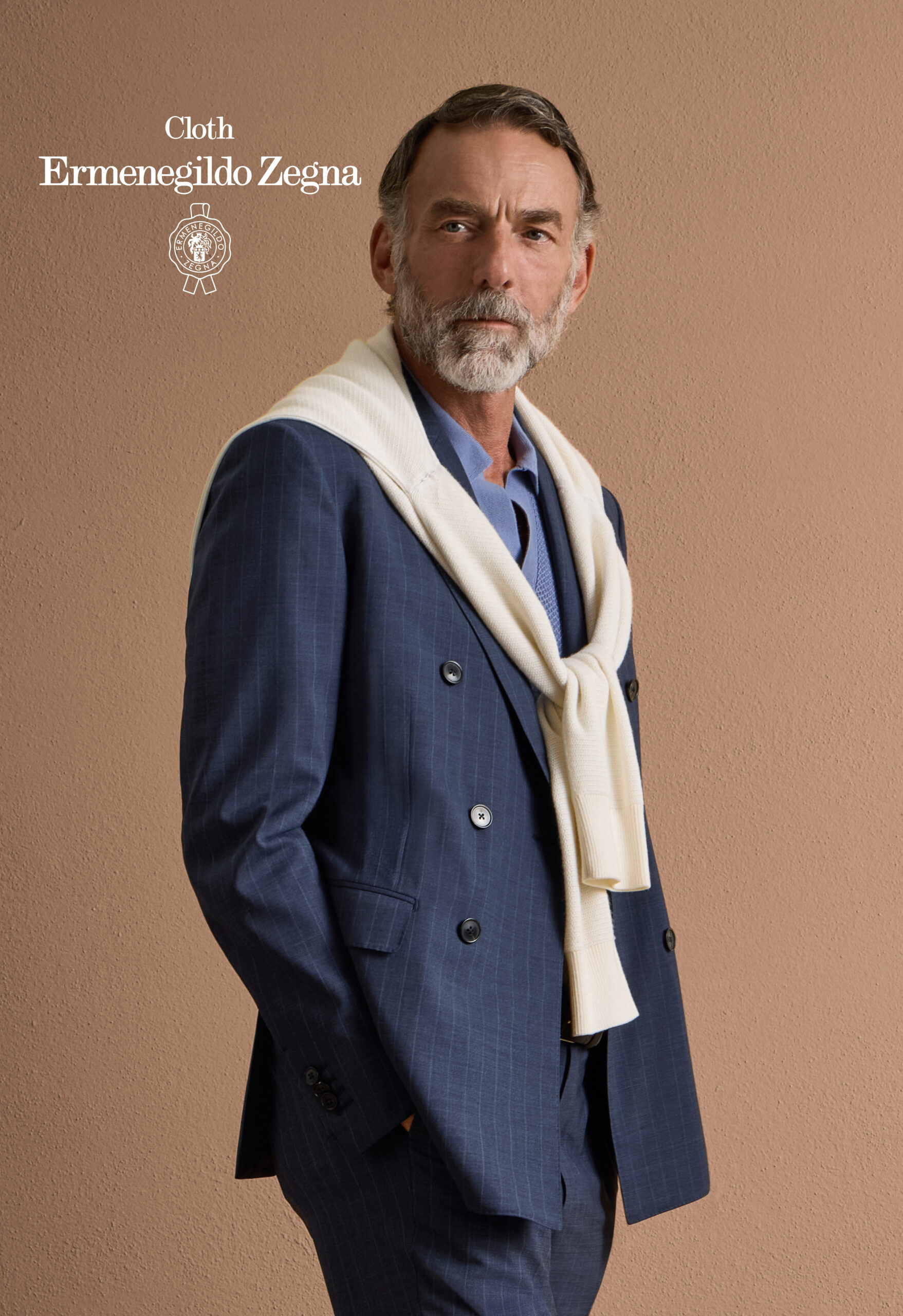 美品　GRITTI Ermenegildo Zegna　カシミヤ100%　50 Ermenegildo Zegna - Double Faced Italian Wool Cashmere Coating - Gray